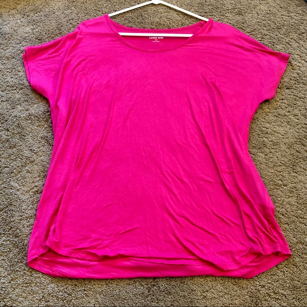 Lands’ End | Hot Pink Top Large